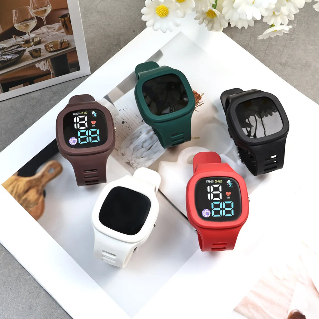 Ladies Small Square Watch i Fashion Astronaut LED Electronic Watch