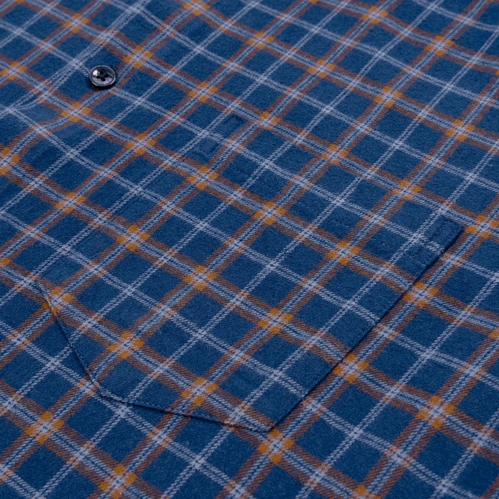 Vintage Men's Flannel Shirts with Pocket Long Sleeve Brushed Shirt for Men Warm Casual Soft Cotton 100% Button Down Plaid Shirt