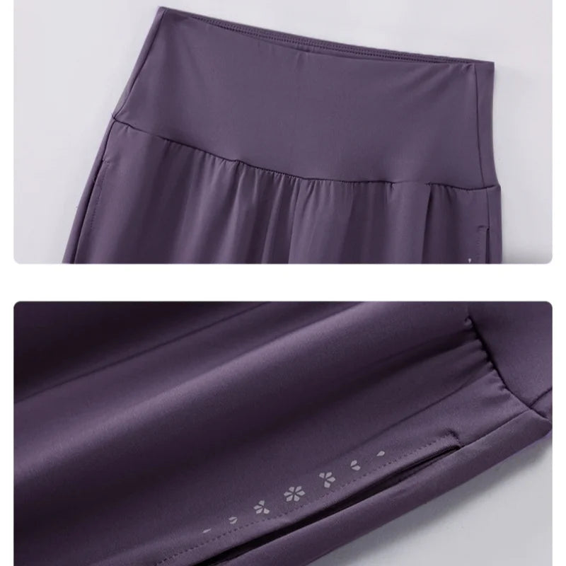 DRUR Women Yoga Set Loose Fit Gym Outfit Long Sleeve Top Pants 2 Piece Sportswear Outfit Running Jogging Suit Fitness Clothing