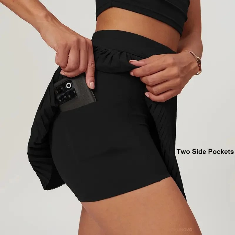 Two piece women's yoga sports skirt, hip hugging slimming, outdoor fitness tennis skirt, sun protection yoga skirt