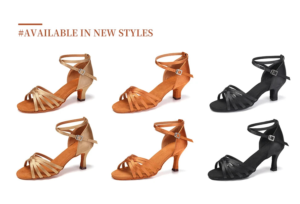 Hot Selling Women's Tango/Ballroom/Latin Dance Dancing Shoes Heeled Salsa Professional Dancing Shoes For  Girls Ladies 5cm/7cm