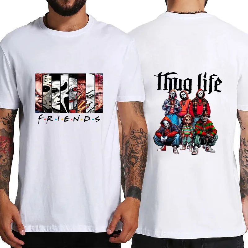 Friends T-Shirt Best Stephen King Horror Characters Printed Cartoon Men Women Fashion Tops Oversized Tee Halloween Clothes