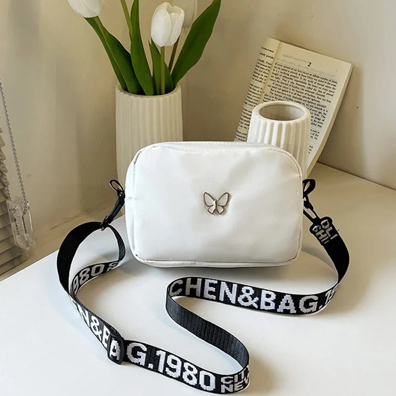 New Fashion Women Crossbody Bags Makeup Bag Women Trend Lingge Embroidery Camera Shoulder Bag Design Nylon Small Messenger Bag