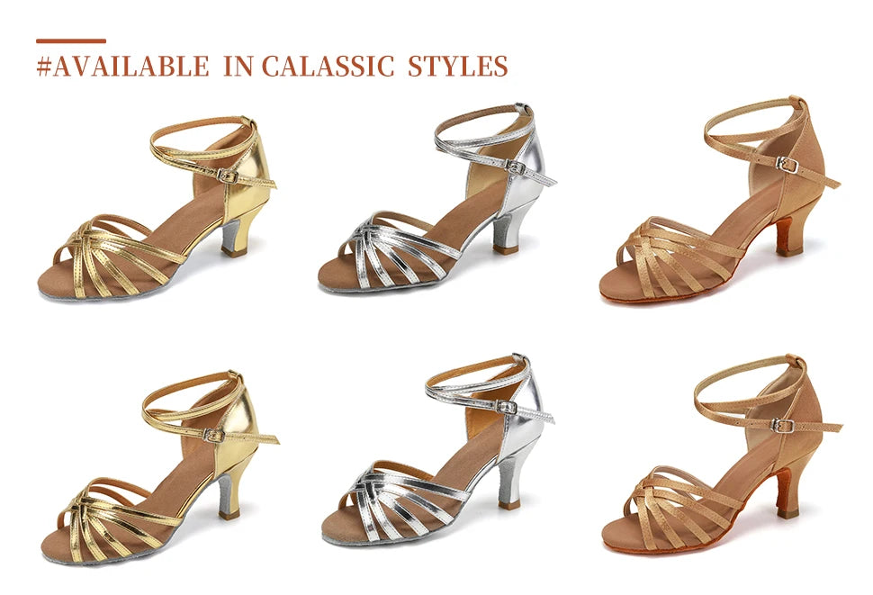 Hot Selling Women's Tango/Ballroom/Latin Dance Dancing Shoes Heeled Salsa Professional Dancing Shoes For  Girls Ladies 5cm/7cm