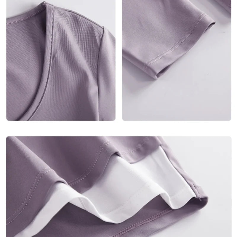 DRUR Women Yoga Set Loose Fit Gym Outfit Long Sleeve Top Pants 2 Piece Sportswear Outfit Running Jogging Suit Fitness Clothing