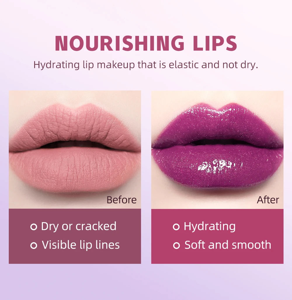 Lip-shaped lipstick seal Sip into makeup lazy blush lipstick Matte makeup effect Moisturizing lip gloss Waterproof non-stick cup
