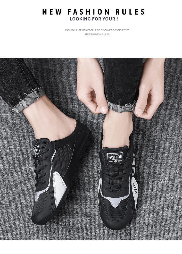 2025 New Men Slippers Trend Baotou Shoes for Men Summer Breathable Casual Shoe Vulcanized Flats Male Sneakers Half Slip-on Shoes