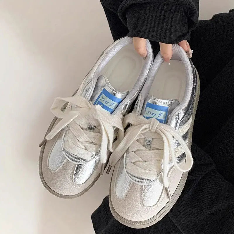 Women's Sneakers Fashion Lace Up Vulcanized Shoes Luxury Tennis Training Shoes for Women Casual Sports Running Shoe Ladies Shoes