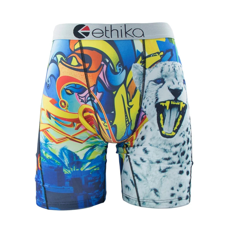 ETHIKA 1Pcs Men Underwear Boxers Breathable Mesh Crotch Mens Trunks Plus Size S-3XL Man Swimming Underpants Men's Panties Trunks