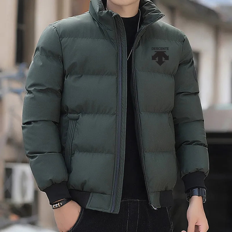 2026men's padded cotton jacket, tiger head logo, short, thick, casual, men's Parker coat, fashionable winter,