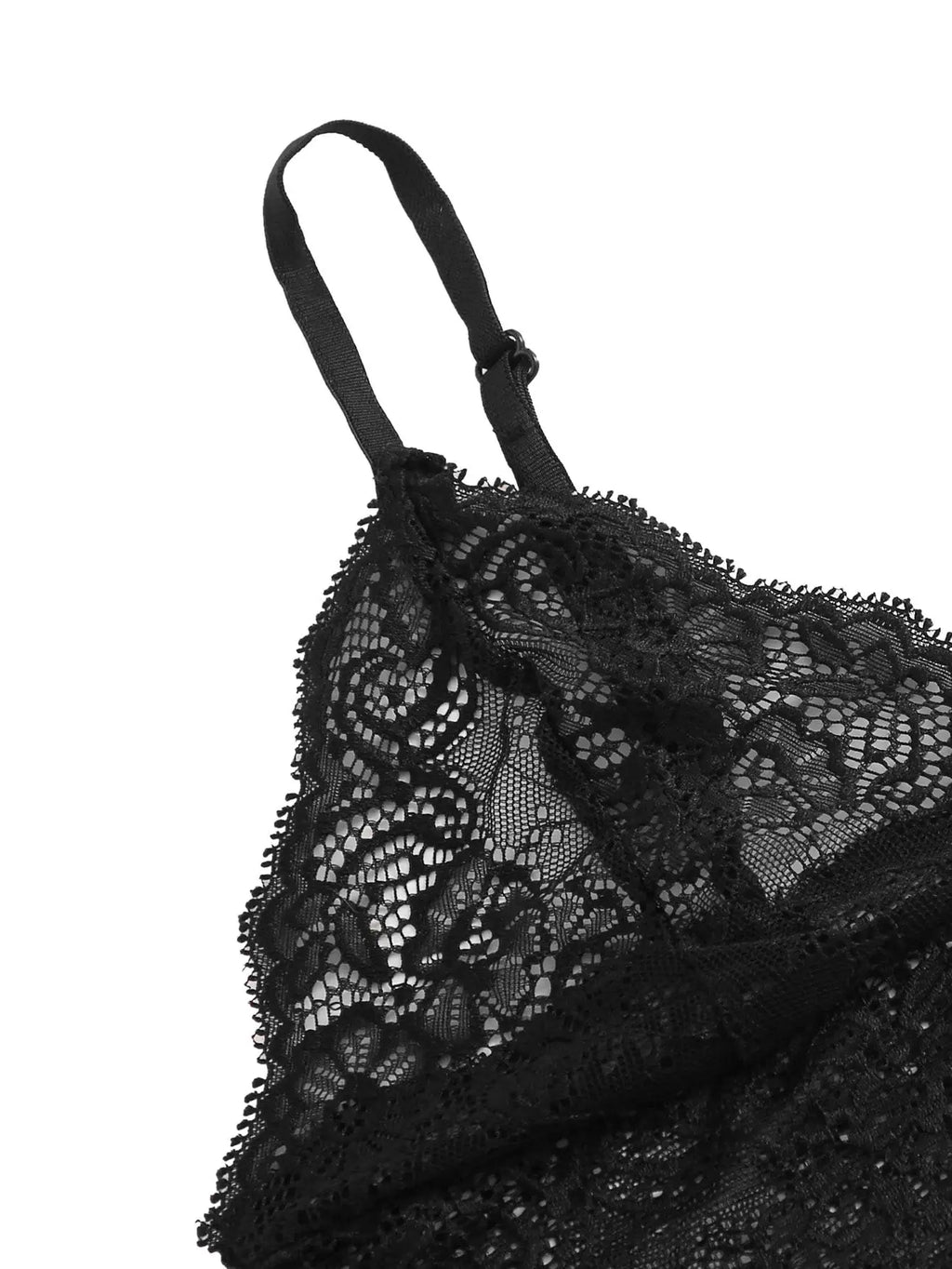 2 Piece Women's Sexy Lace Pajama Set See-Through Bralette Cami Top and Shorts Breathable Sleepwear Plus Size Summer Lingerie