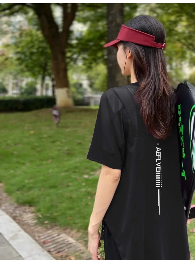 Yoga Clothes Women's Running and Fitness Clothes Hip Covering Long Sports T-shirt Loose Plus Size Short Sleeved Sports Top