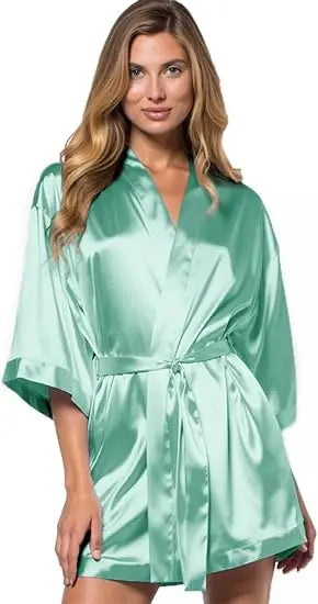 Women's Bride Bridesmaids Silky Robe Satin Kimono Robes for Women Lingerie