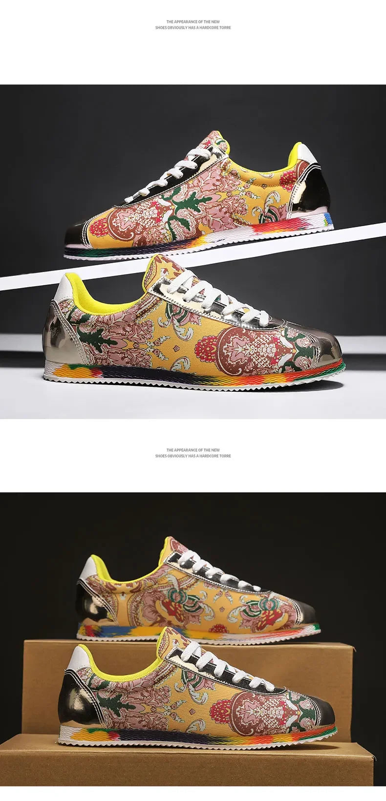 Fashion Graffiti Printed Men Suede Sneakers Red Running Shoes Men's Jogging Shoes Light Gym Trainers Men Flat Embroidery Shoes