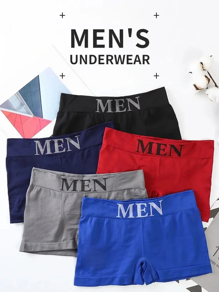 3Pcs/Lot Men's Panties Underwear Boxers Breathable Man Boxer Solid Underpants Comfortable Male Brand Shorts Black Blue Underwear
