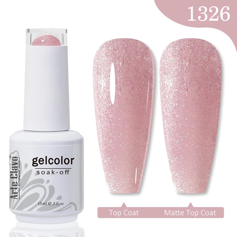 Arte Clavo 15ml Rose Red Pink Color Gel Nail Polish Autumn Winter Hot Sale Long Lasting Soak Off For Manicure Nail Art Gel