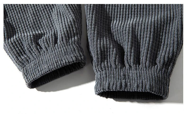 Autumn Winter Warm Motorcycle Jogger Corduroy Pants Men Tech Fleece Sweatpants Casual Harem Pants Male Sport Thermal Trousers