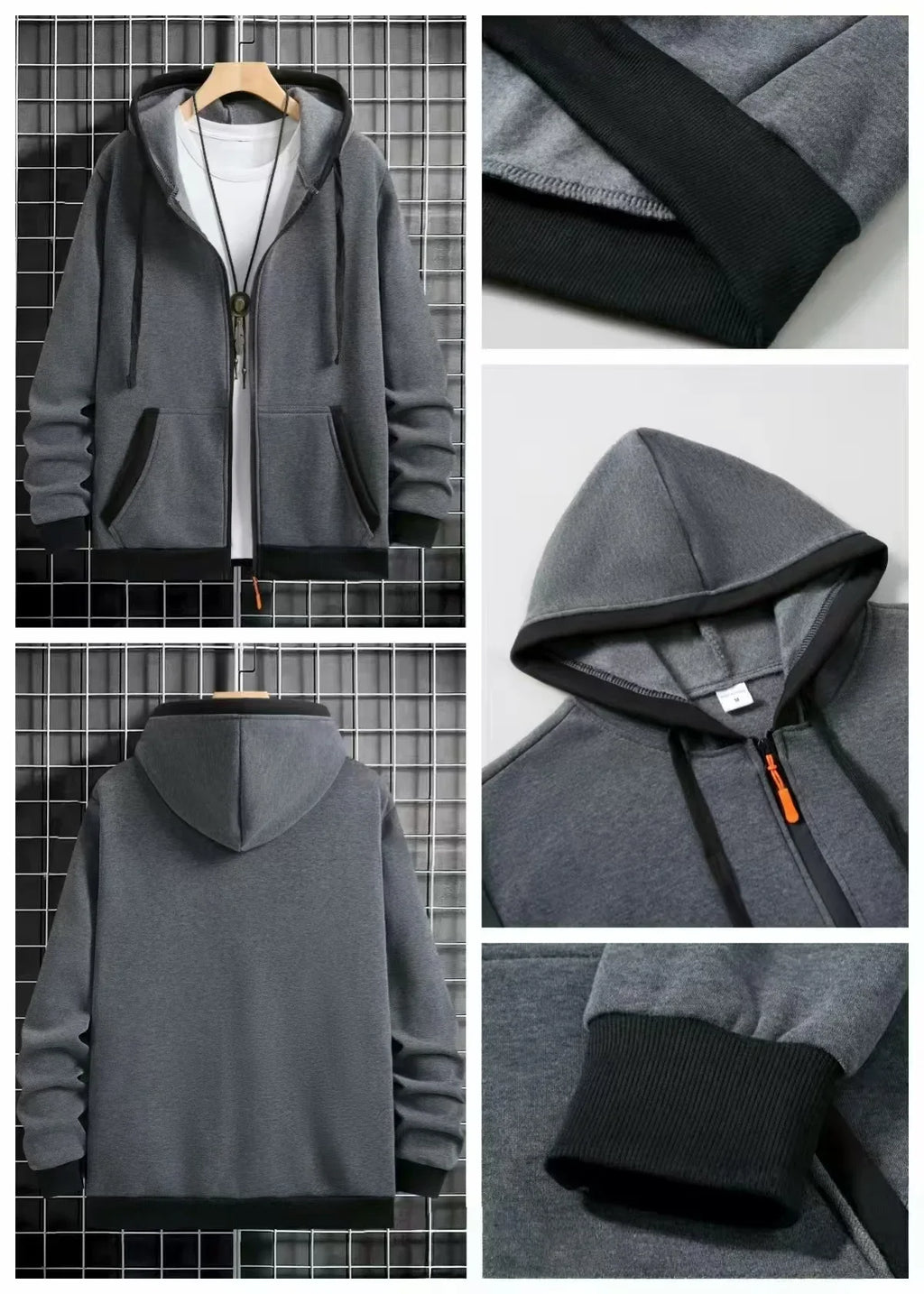 Thickened Men's Hooded Zipper Cardigan Casual Outerwear Fashionable Sweatshirt Autumn Winter New Arrival Cross-Border Style