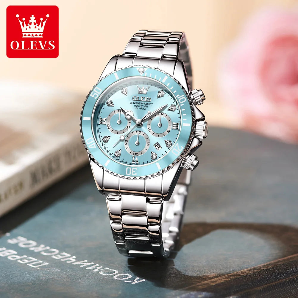 Luxury Women Watch Original Quartz Watch Multi functional HD Date Waterproof Luminous Chronograph Women Gift Watch