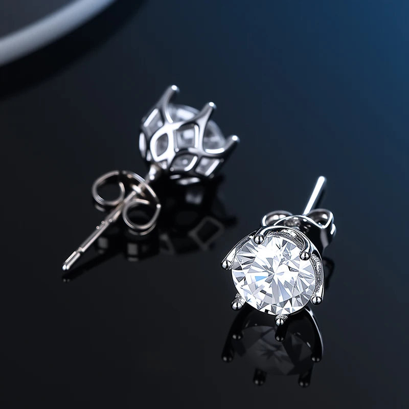 100% Earrings Moissanite for Women Pass Diamond Test Pen Ear Studs 925 Sterling Silver Fine Jewelry