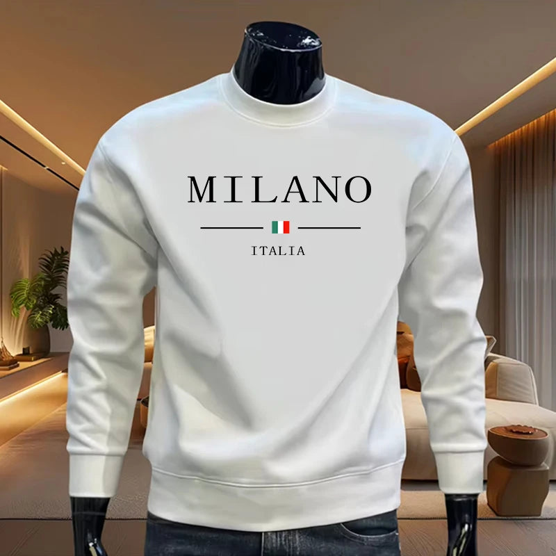 Italy Fashion Printed Hoodies for Men High Grade Daily Casual Long Sleeved Pullover Male Home Outdoor Comfortable Soft Sweater
