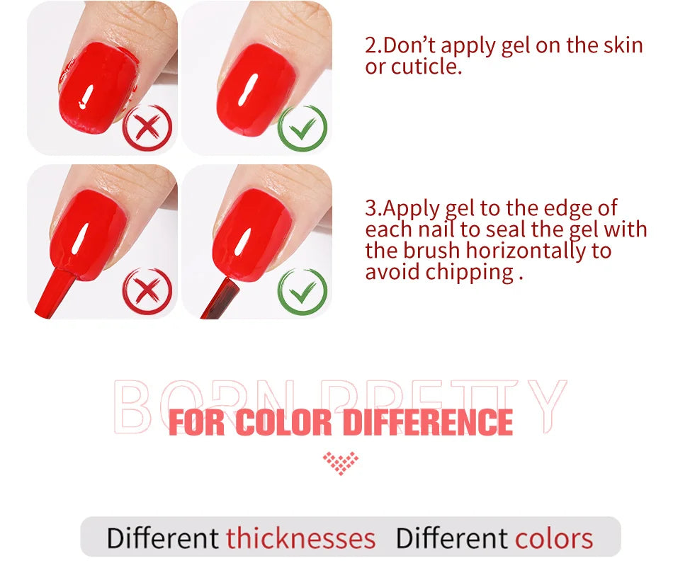 BORN PRETTY 15ml Milky Pink Rubber Base Gel Nail Polish Glitter Semi-Permanent Varnish Soak Off Self Leveling UV LED Polish