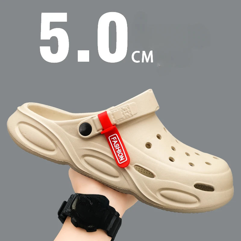 2024 New EVA Men's Clogs Shoes Lightweight Plastic Clog Male Fashion Letters Beach Working Sandals With Men Clogs& Mules