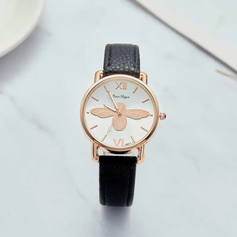 Simple Cute Womens Watches Ladies Fashion Bee Watch New Simple Casual Womens Analog WristWatch Bracelet Gift Relogios Feminino