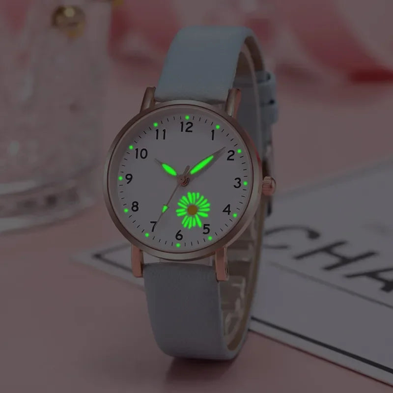 Luminous Watch for Women Girls Simple Trendy Glow in The Dark Watch Cute Fresh School Student Wristwatch Gift