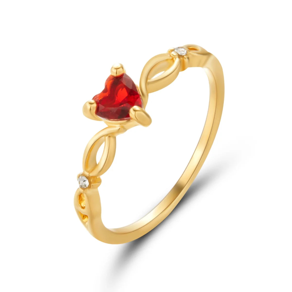 Luxury Exquisite Inlaid Red Zircon Heart Finger Rings For Women Men Temperament Romantic Love Heart Rings Wedding Party Jewelry