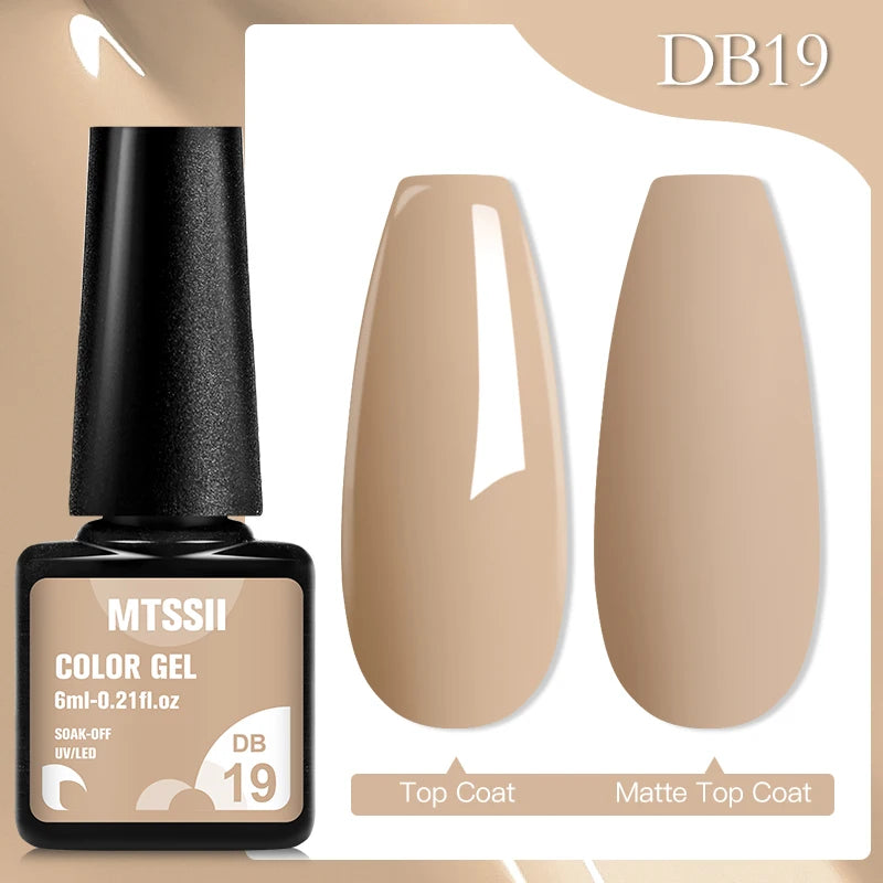 Mtssii 6ML Chocolate Color Gel Nail Polish Brown Semi Permanent UV Gel Autumn Winter Popular Soak Off Nail Art Gel Varnishes