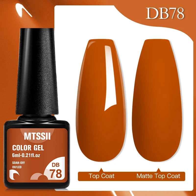 Mtssii 6ML Chocolate Color Gel Nail Polish Brown Semi Permanent UV Gel Autumn Winter Popular Soak Off Nail Art Gel Varnishes