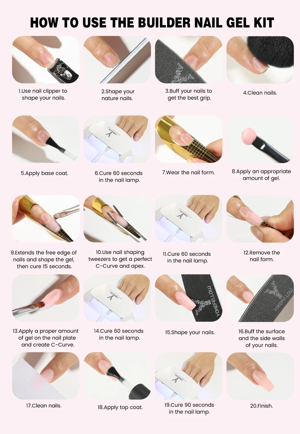 YOKEFELLOW 15g Jelly Extension Gel Nail Polish Nude Pink Clear Building Construct Extend Gel Soak Off UV LED Acrylic Gel Varnish