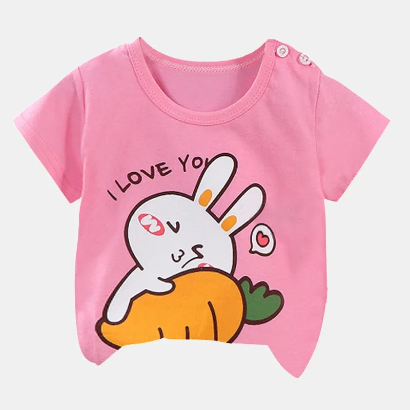 Children's Clothing T-Shirt  Kids Clothes Boys Girls Summer Cartoon Tops Short Sleeve Clothes 100% Cotton Baby Clothing