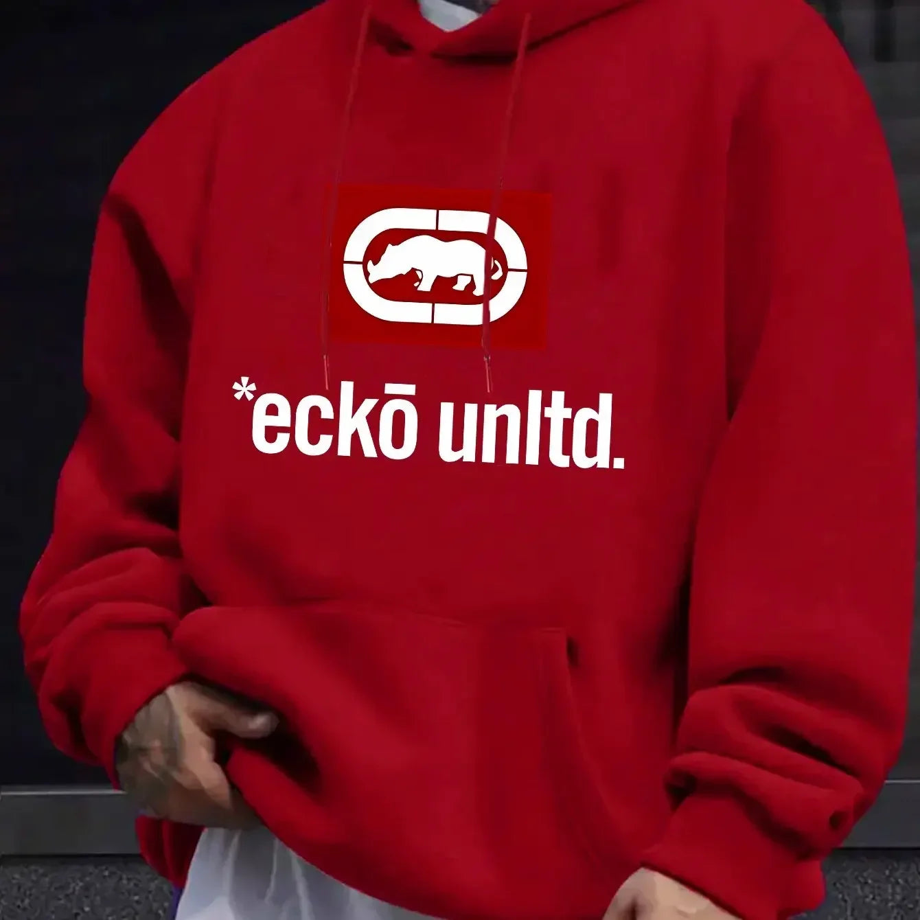 Men's Hoodie with Graphic "Ecko Unlimited" - Casual Sweater  Long Sleeves  Regular Fit Autumn/Winter Casual Hoodie