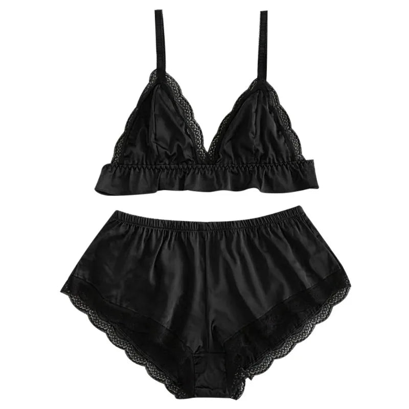 Sexy Lingerie Women's Pajamas Sets Nightwear 2 Piece Set Sexy Home Decor Split Oiled Cloth Sleepwear Set Sleepwear for Sleeping