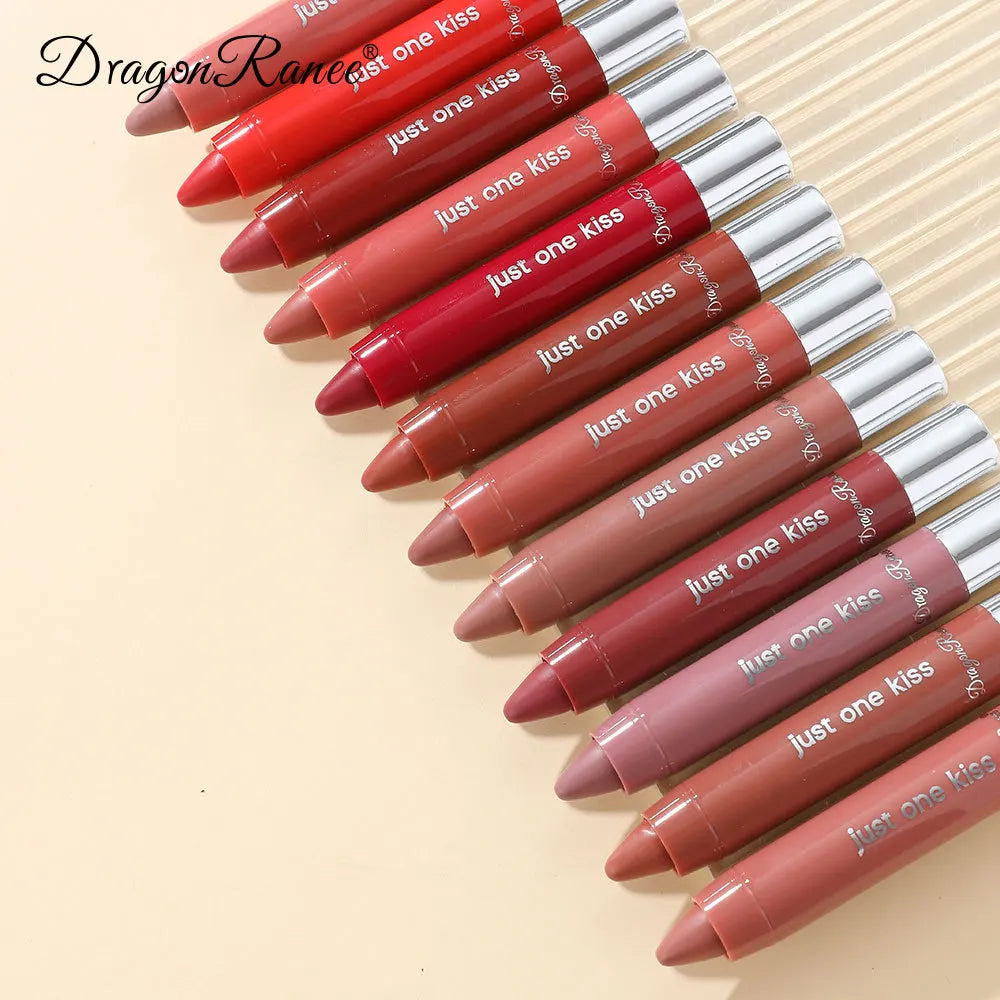 Dragon Ranee 2pcs/set Moisturising Crayon Lipstick Pencil Long Lasting Moisturising Lip Liner Solid Fruit Lip Nectar