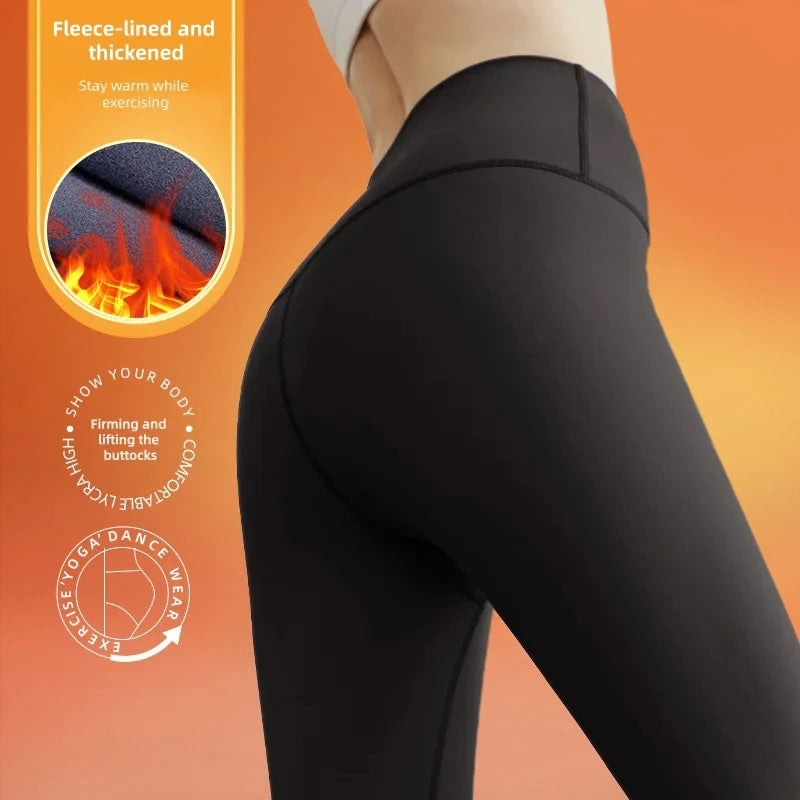 Women Yoga Pants Fitness Pants Winter Thermal Fleece High Waist Tummy Control Butt Lifting Outdoor Workout Leggings New