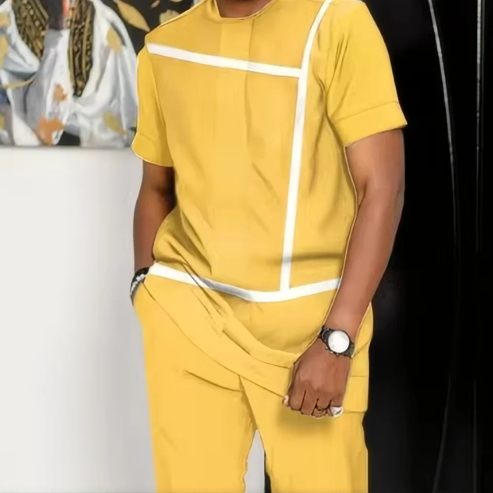 Summer fashion new sports suit men's T-shirt+pants 2-piece set men's oversized clothes Joogers Outfit 3D printed pants set