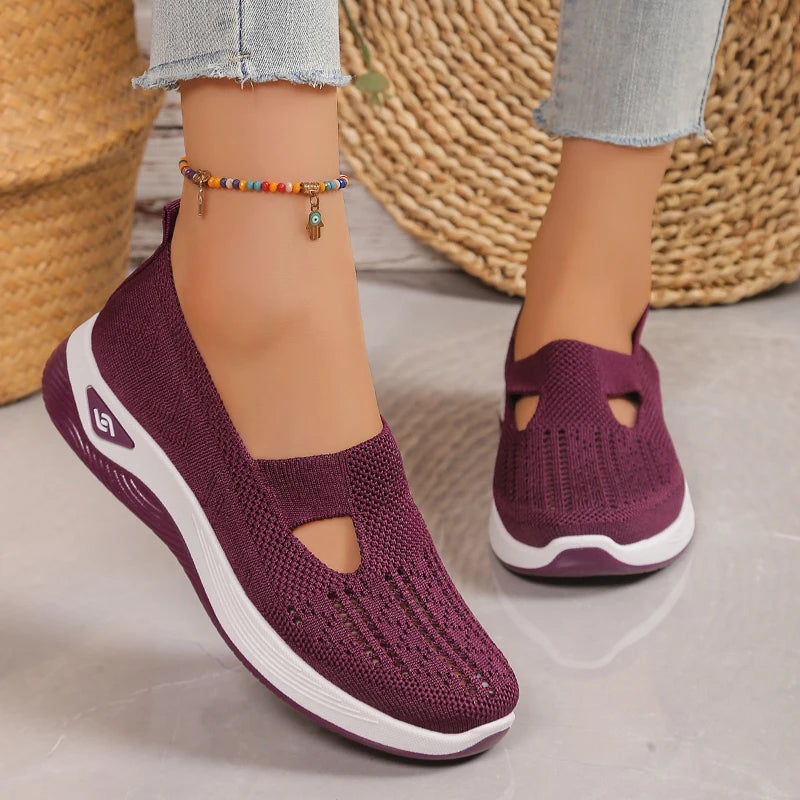 New Women's Sneakers Breathable Mesh Casual Shoes for Women Comfortable Soft Sole Walking Shoes Fashion Shallow Mouth Flat Shoes