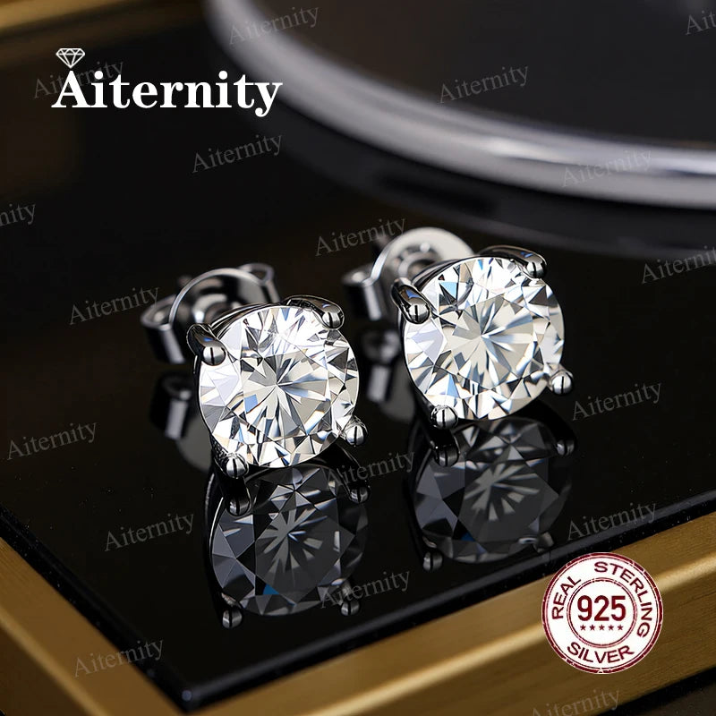 100% Earrings Moissanite for Women Pass Diamond Test Pen Ear Studs 925 Sterling Silver Fine Jewelry