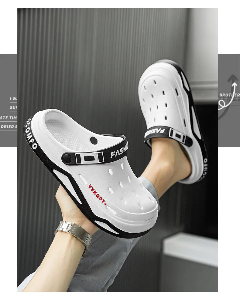 Summer Men Sandals Light EVA Men's Casual Shoes Platform Hole Shoes Clogs Men Home Garden Outdoor Male Beach Slippers Big Size