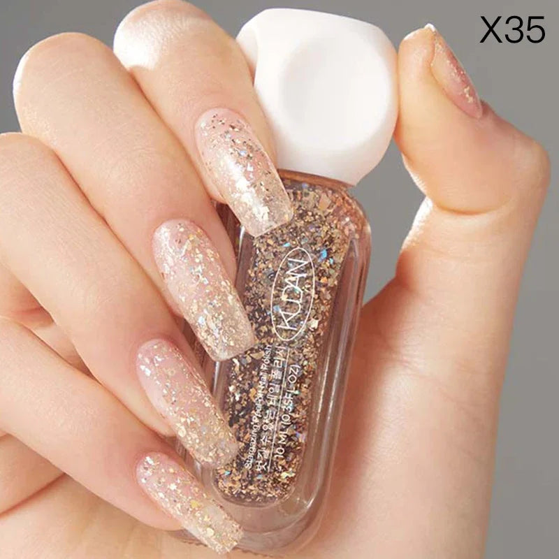 10ml Peel Off Water-Based Starry Nail Polish Fast Drying Long-Lasting Healthy And Brightening Effect No Need Lamp Cure
