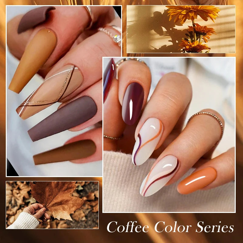 Mtssii 6ML Chocolate Color Gel Nail Polish Brown Semi Permanent UV Gel Autumn Winter Popular Soak Off Nail Art Gel Varnishes