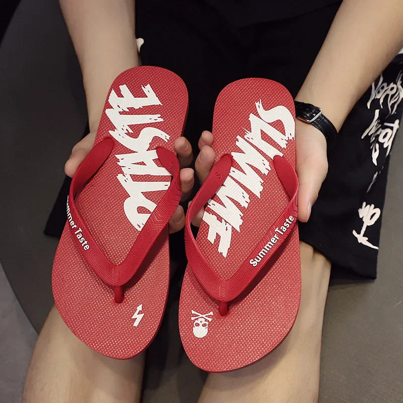 Flip-flops Men's Summer New Soft Sole Non-slip Flip-flops Youth Leisure Beach Sandals Sandalias De Fiesta Elegantes