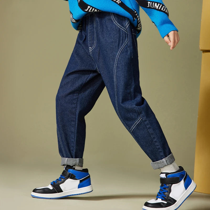 IENENS Jeans For Boys Clothes Kids Cowboy Sports Pants Children Denim Trousers Clothing Boy Bottoms Size 4 5 6 7 8 9 10 11 12