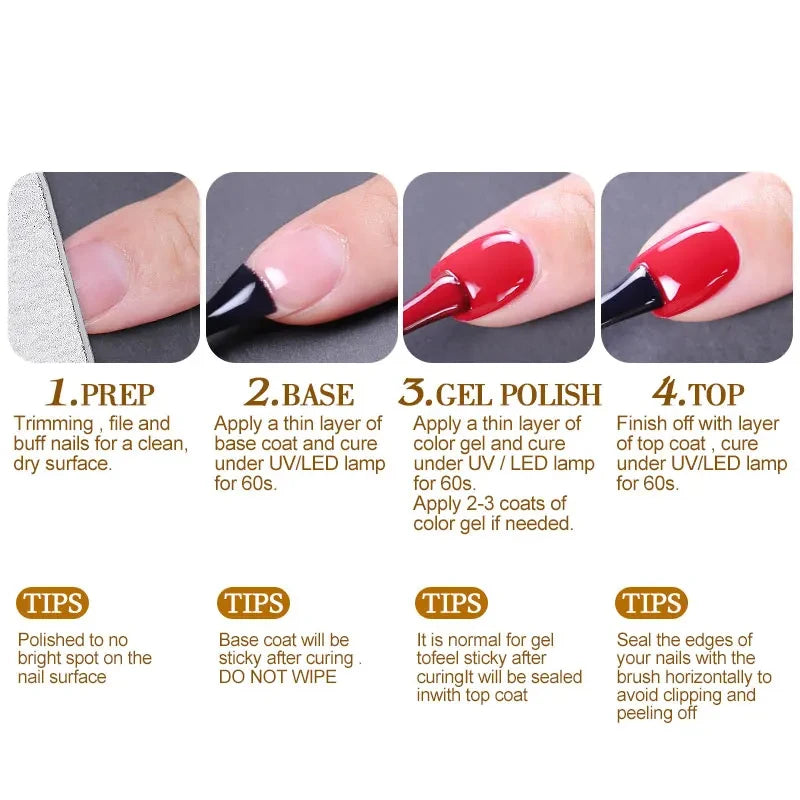 Clou Beaute 15ml Red Black White Green Neon Gel Nail Polish Base Top Coat Velvet Top 400 Colors Semi Permanent Gel Nail Varnish