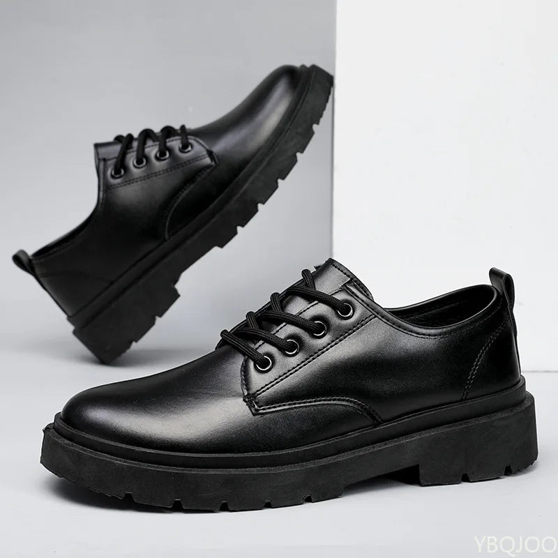 Spring Autumn Men's Business Dress Shoes Black Casual Simple Comfortable Anti slip Wear resistant Round Head Men's Shoes