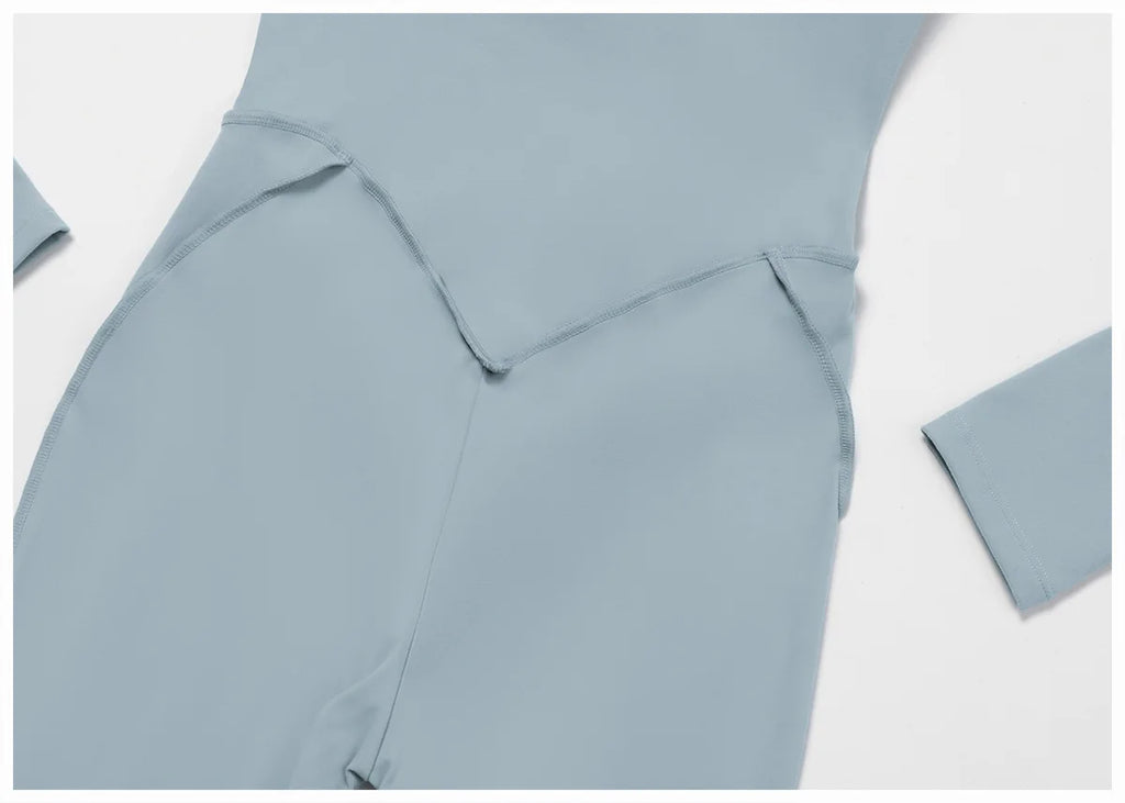 Yoga Bodysuit Long Sleeved Women's Tracksuits Gym Zipper Jumpsuits Sports Workout High-intensity Fitness One-piece Tights Suit