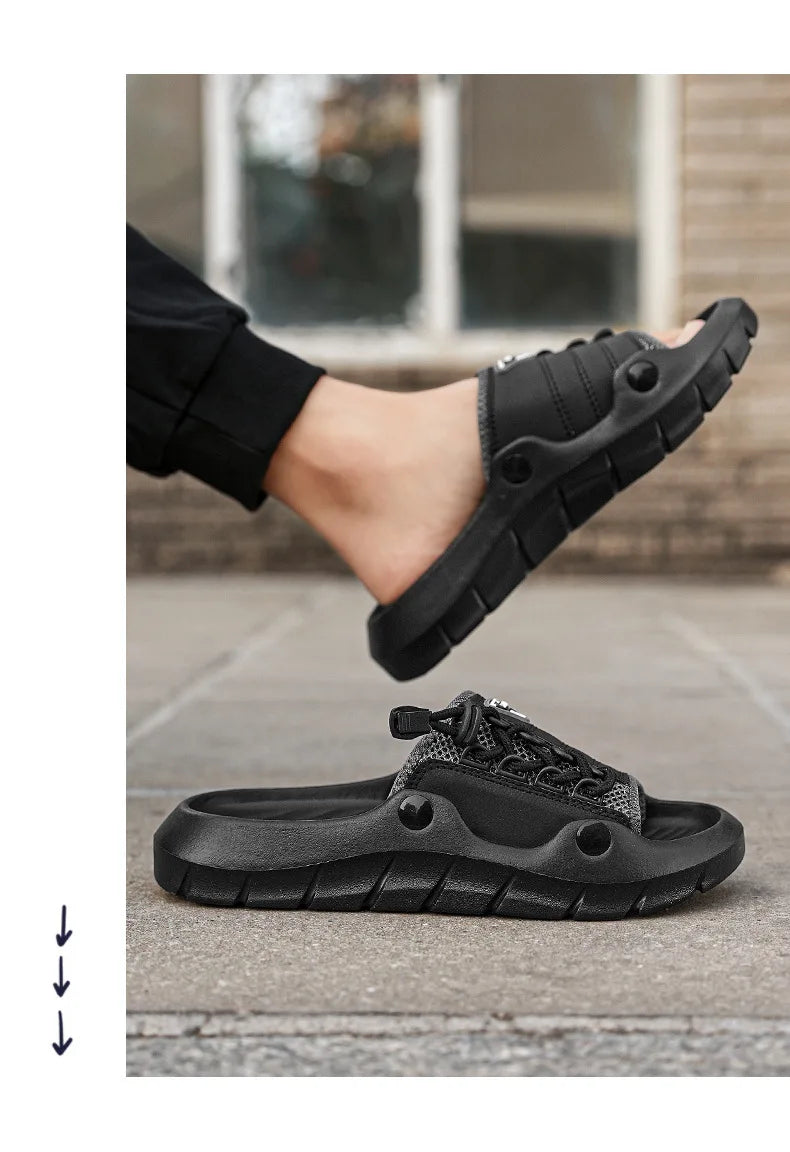 New Men's EVA Platform Massage Slippers Home Mute Anti-slip Slides Outdoor Beach Casual Sandal Shoes for Men Sandalias De Hombre